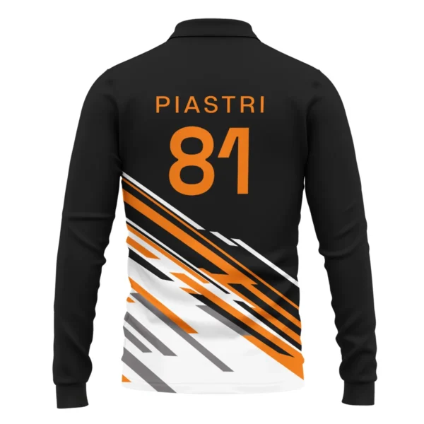 Oscar Piastri McLaren F1 Long Polo Shirt All Over Prints BLOP10425A2LPL - Image 3