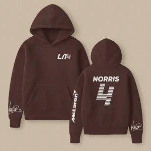 Lando Norris McLaren F1 Fashion Clothing For Racing Fans Unisex Hoodie BLNR25425 - Chocolate