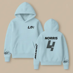 Lando Norris McLaren F1 Fashion Clothing For Racing Fans Unisex Hoodie BLNR25425 - Light Blue