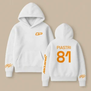 Oscar Piastri McLaren F1 Fashion Clothing For Racing Fans Unisex Hoodie BLOP25425 - White