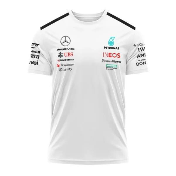 2025 Team Mercedes-AMG Petronas F1 T-Shirt All Over Prints BLMER6525A2TS - Image 2