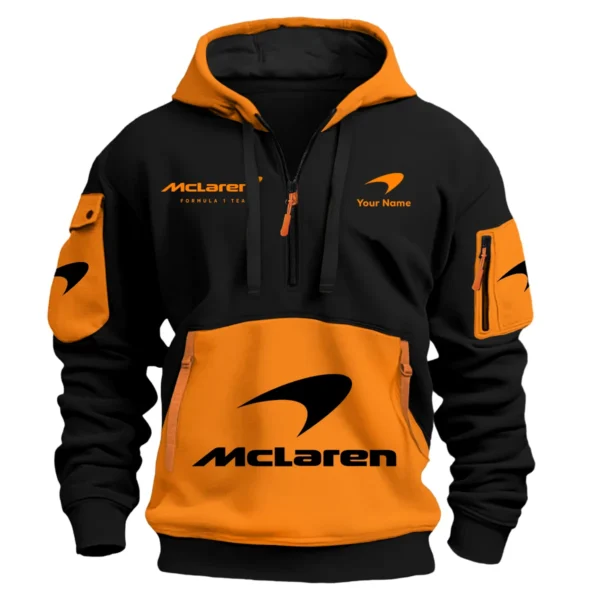 Limited Edition McLaren F1 Custom Name Hoodie Half Zipper For Racing Fans BLMCL25425A1 - White - Image 2
