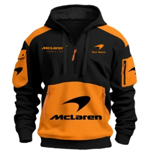 Limited Edition McLaren F1 Custom Name Hoodie Half Zipper For Racing Fans BLMCL25425A2 - Orange