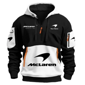 Limited Edition McLaren F1 Custom Name Hoodie Half Zipper For Racing Fans BLMCL25425A1 - White