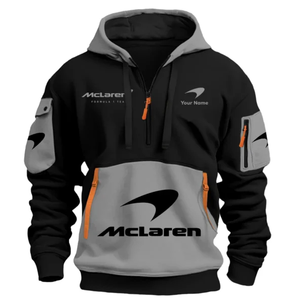 Limited Edition McLaren F1 Custom Name Hoodie Half Zipper For Racing Fans BLMCL25425A1 - White - Image 5