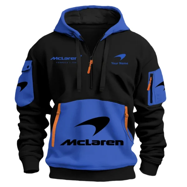 Limited Edition McLaren F1 Custom Name Hoodie Half Zipper For Racing Fans BLMCL25425A1 - White - Image 6