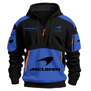 Limited Edition McLaren F1 Custom Name Hoodie Half Zipper For Racing Fans BLMCL25425A2 - Blue