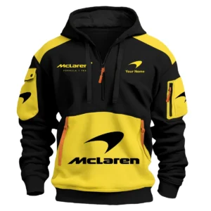 Limited Edition McLaren F1 Custom Name Hoodie Half Zipper For Racing Fans BLMCL25425A2 - Yellow