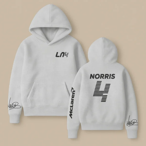 Lando Norris McLaren F1 Fashion Clothing For Racing Fans Unisex Hoodie BLNR25425 - Light Gray