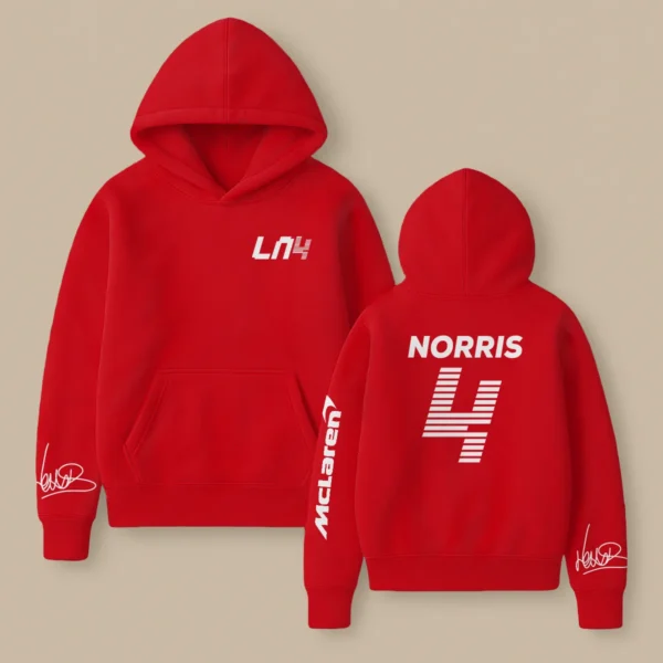 Lando Norris McLaren F1 Fashion Clothing For Racing Fans Unisex Hoodie BLNR25425 - Red
