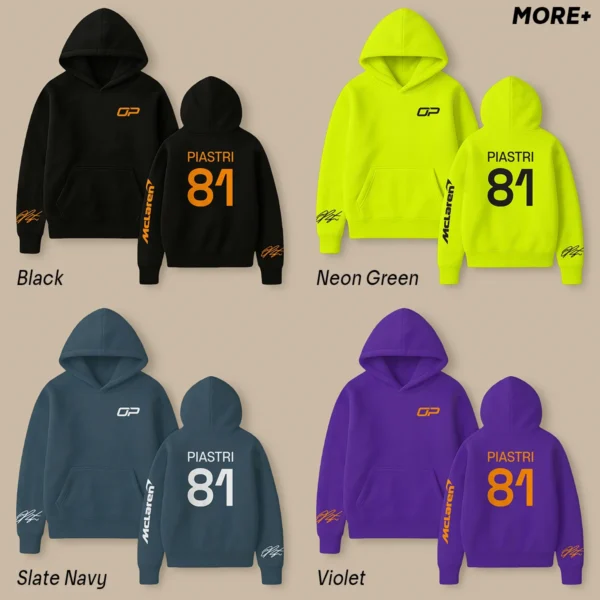 Oscar Piastri McLaren F1 Fashion Clothing For Racing Fans Unisex Hoodie BLOP25425 - Light Blue - Image 2
