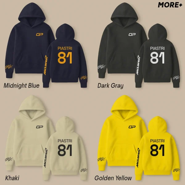 Oscar Piastri McLaren F1 Fashion Clothing For Racing Fans Unisex Hoodie BLOP25425 - Light Blue - Image 6