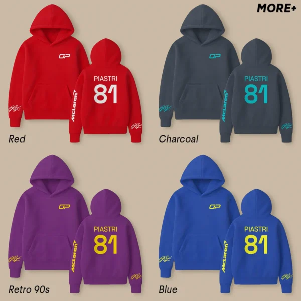 Oscar Piastri McLaren F1 Fashion Clothing For Racing Fans Unisex Hoodie BLOP25425 - Light Blue - Image 7