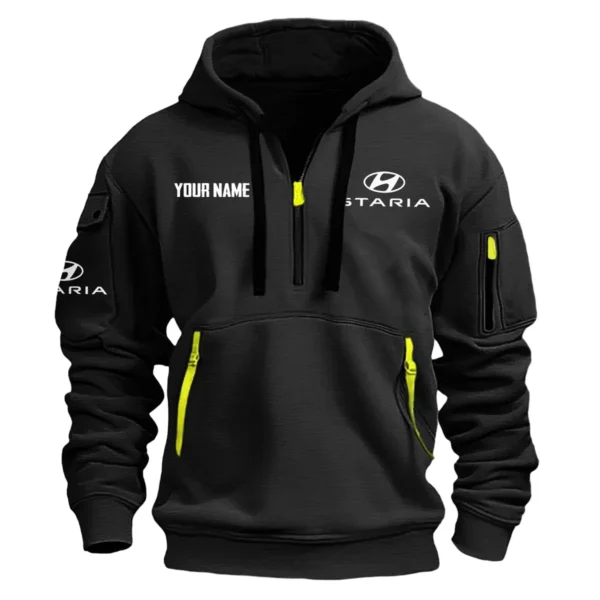 Staria Exclusive Logo Fashion Hoodie Half Zipper BLC22525A1SRA - Black