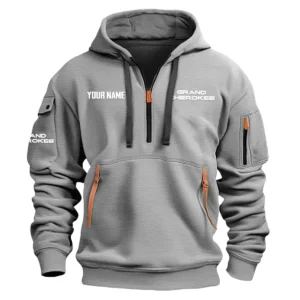 Grand Cherokee Exclusive Logo Fashion Hoodie Half Zipper BLC22525A1GCK - Gray