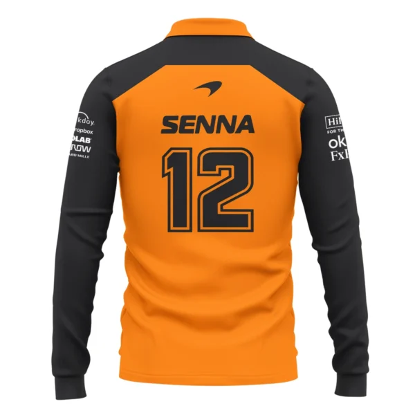 Ayrton Senna The Racing Legend McLaren F1 Exclusive Long Polo Shirt BLF16625A2LPL - Image 3