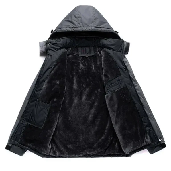 Ferrari F1 Team Exclusive Logo Outdoor Plush Charging Suit Waterproof Windproof Jacket Detachable Hood BLF130525A1FRR - Black - Image 2