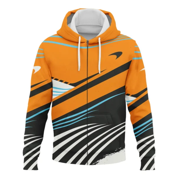 Waves Pattern McLaren F1 Exclusive Zipper Hoodie BLF131525A1ZHD - Image 2