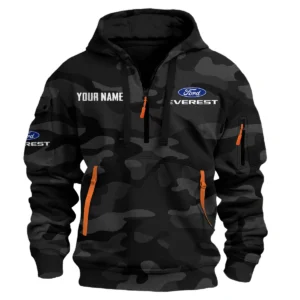 Everest Exclusive Logo Fashion Hoodie Half Zip BLC11625A1EVT - Black