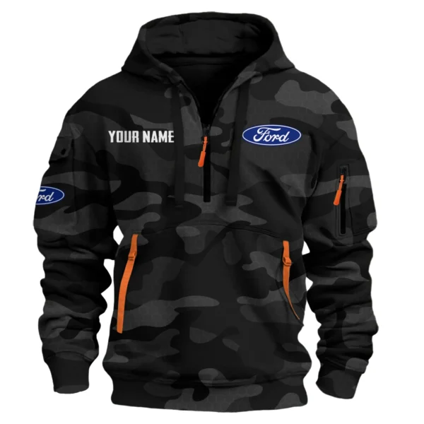 Ford Exclusive Logo Fashion Hoodie Half Zip BLC11625A1FRD1 - Black