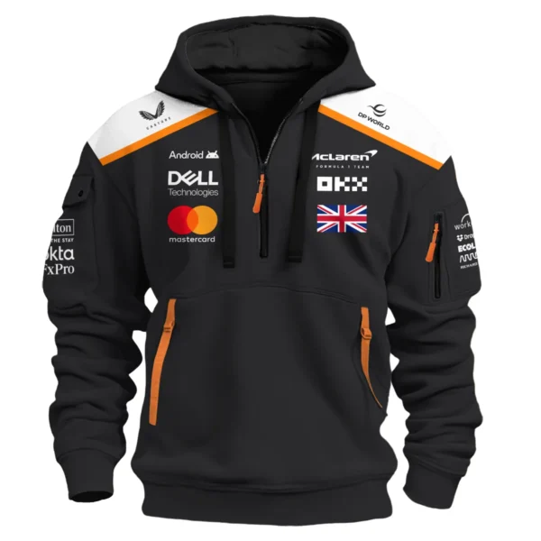 Lando Norris LN4 McLaren F1 Exclusive Hoodie Half Zipper BLF19625A2HDF - Image 2