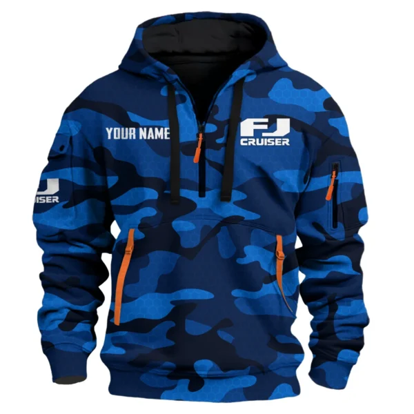 FJ Cruiser Exclusive Logo Fashion Hoodie Half Zip BLC11625A1FJC - Blue