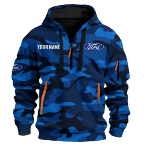 Ford Exclusive Logo Fashion Hoodie Half Zip BLC11625A1FRD1 - Blue
