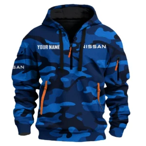 Nissan Exclusive Logo Fashion Hoodie Half Zip BLC11625A1NIS - Blue