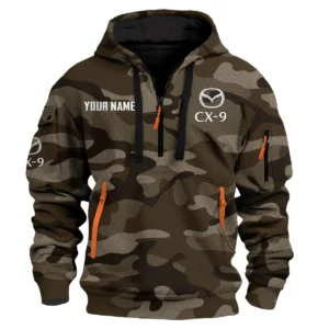 CX-9 Exclusive Logo Fashion Hoodie Half Zip BLC11625A1CX9 - Brown