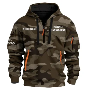 D-MAX Exclusive Logo Fashion Hoodie Half Zip BLC11625A1DMAX - Brown