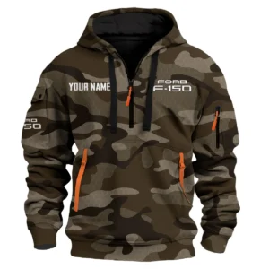 F-150 Exclusive Logo Fashion Hoodie Half Zip BLC11625A1F150 - Brown