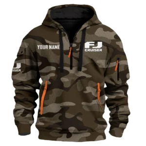 FJ Cruiser Exclusive Logo Fashion Hoodie Half Zip BLC11625A1FJC - Brown