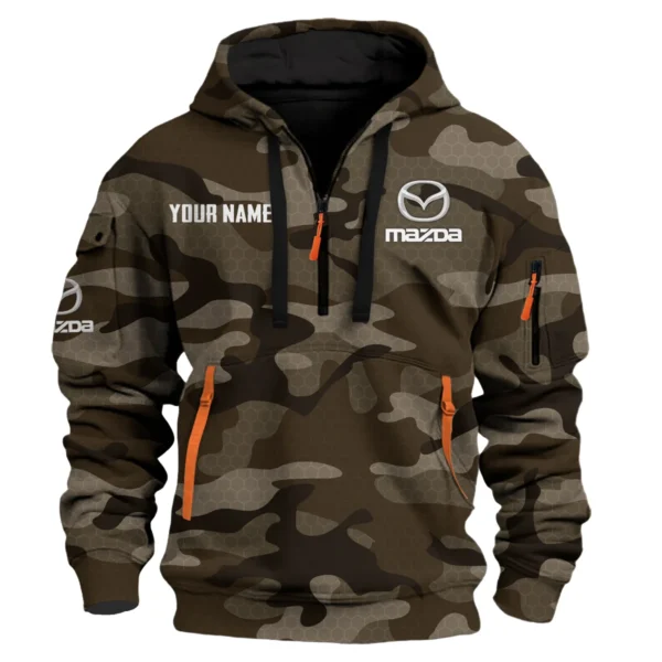 Mazda Exclusive Logo Fashion Hoodie Half Zip BLC11625A1MZD - Brown