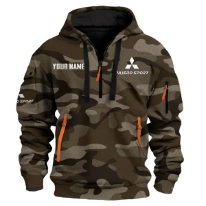 Pajero Sport Exclusive Logo Fashion Hoodie Half Zip BLC11625A1PJS - Brown