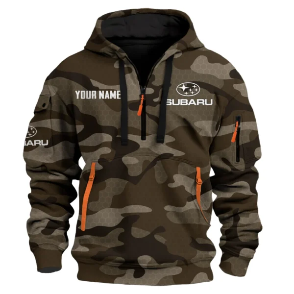 Subaru Exclusive Logo Fashion Hoodie Half Zip BLC11625A1SBR - Brown