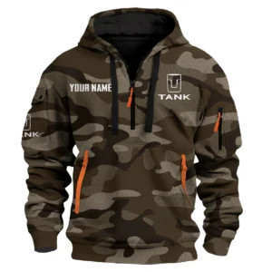 Tank Exclusive Logo Fashion Hoodie Half Zip BLC11625A1TANK - Brown