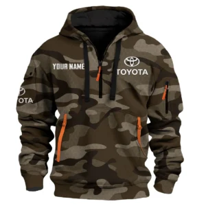Toyota Exclusive Logo Fashion Hoodie Half Zip BLC11625A1TOY - Brown