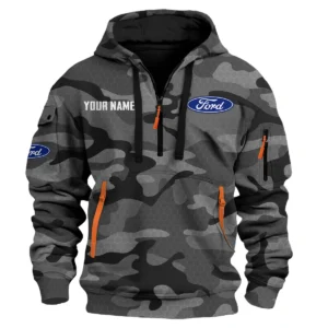 Ford Exclusive Logo Fashion Hoodie Half Zip BLC11625A1FRD1 - Gray