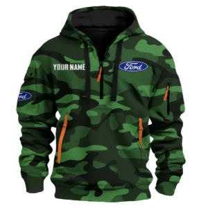 Ford Exclusive Logo Fashion Hoodie Half Zip BLC11625A1FRD1 - Green