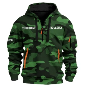 Isuzu Exclusive Logo Fashion Hoodie Half Zip BLC11625A1ISZ - Green