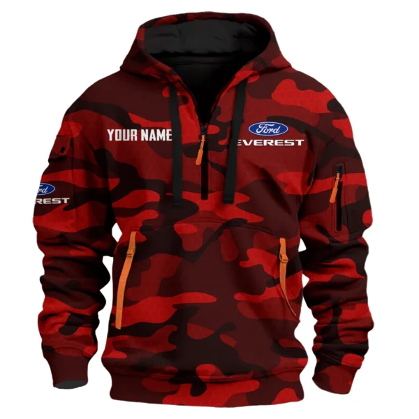 Everest Exclusive Logo Fashion Hoodie Half Zip BLC11625A1EVT - Red
