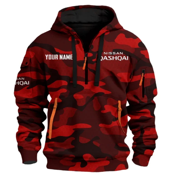 Qashqai Exclusive Logo Fashion Hoodie Half Zip BLC11625A1QQI - Red