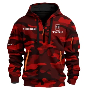 Tank Exclusive Logo Fashion Hoodie Half Zip BLC11625A1TANK - Red