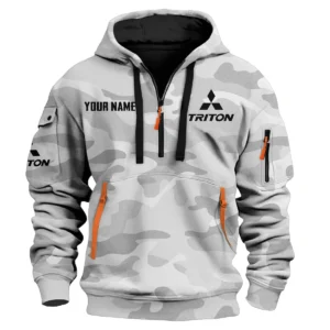 Triton Exclusive Logo Fashion Hoodie Half Zip BLC11625A1TRT - White