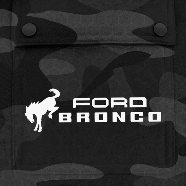 Bronco Exclusive Logo Fashion Hoodie Half Zip BLC11625A1BRC - Black - Image 3