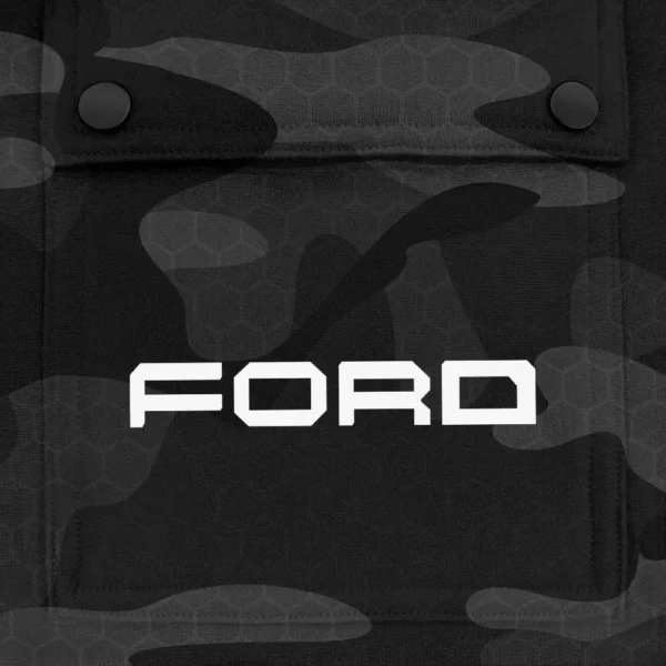 Ford Exclusive Logo Fashion Hoodie Half Zip BLC11625A1FRD2 - Black - Image 3