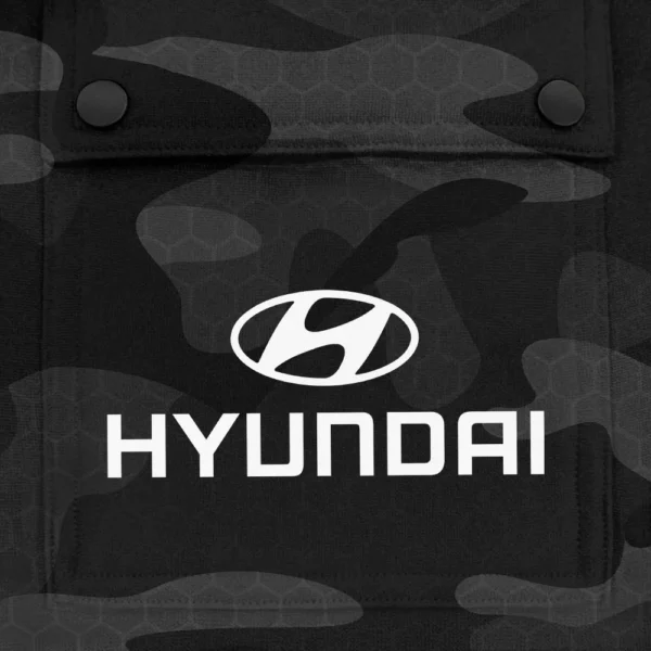 Hyundai Exclusive Logo Fashion Hoodie Half Zip BLC11625A1HYD - Black - Image 3