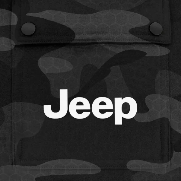 Jeep Exclusive Logo Fashion Hoodie Half Zip BLC11625A1JEEP - Black - Image 3