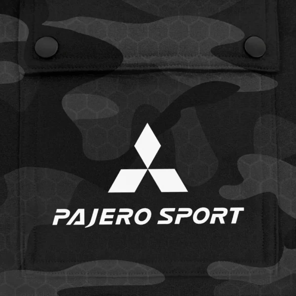 Pajero Sport Exclusive Logo Fashion Hoodie Half Zip BLC11625A1PJS - Black - Image 3