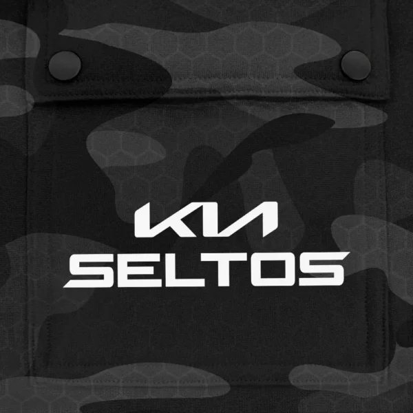 Seltos Exclusive Logo Fashion Hoodie Half Zip BLC11625A1STS - Black - Image 3